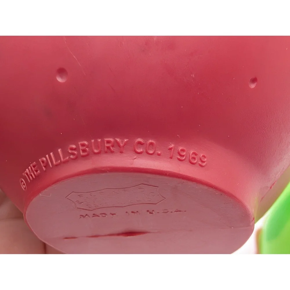 Pillsbury Funny Face Mugs Red Green Strawberry Watermelon Vintage 1969 1974